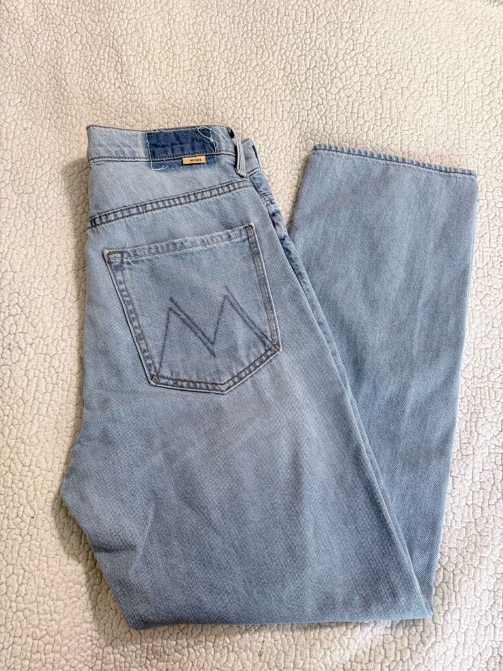 MOTHER Light Blue Straight-Leg womens Jeans